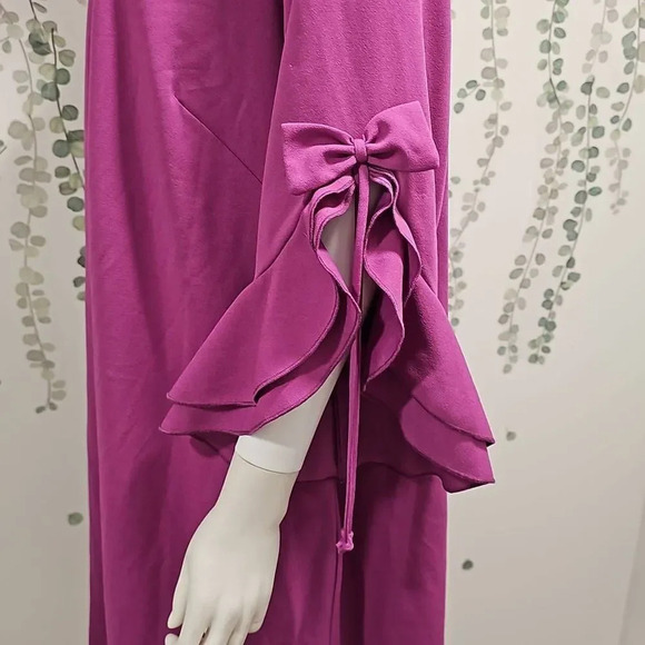 Nwot MAREE POUR TOI Plus Size Draped Sleeve Dress Sz 22 - Picture 7 of 11